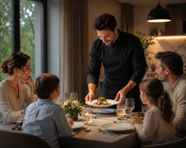 Service de chef privé : l’excellence à domicile pour familles exigeantes